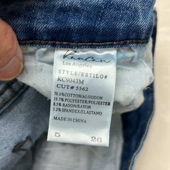 KanCan Distressed Jean Miniskirt Sz 5/26 frayed bottom - Picture 11 of 12